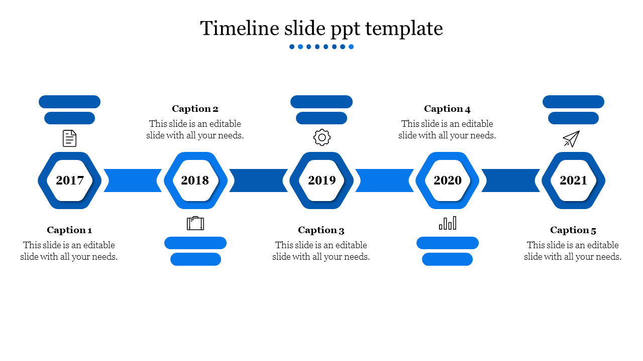 timeline slide ppt template-Blue